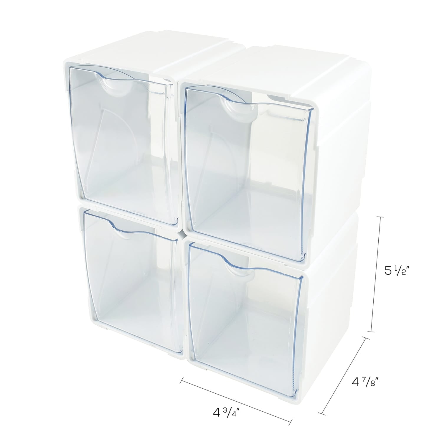 Deflecto Tilt Bin Interlocking Storage Organizer, 4 pk