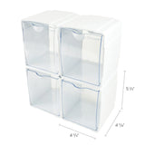 Deflecto Tilt Bin Interlocking Storage Organizer, 4 pk
