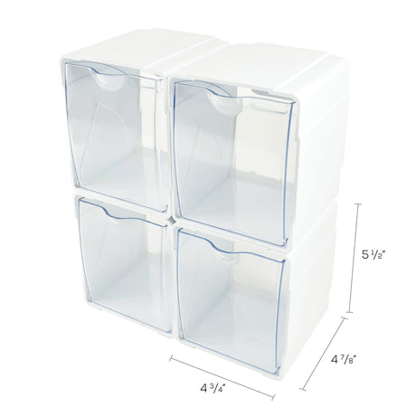 Deflecto Tilt Bin Interlocking Storage Organizer, 4 pk