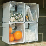 Deflecto Tilt Bin Interlocking Storage Organizer, 4 pk