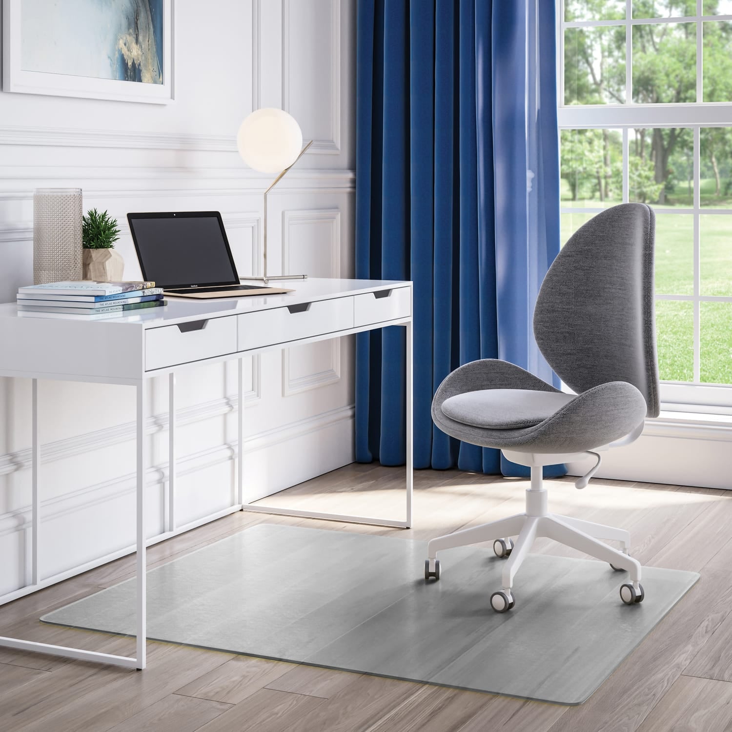 Deflecto OceanMat Office Chair Mat for Hard Floors, 46 In. x 60 In.