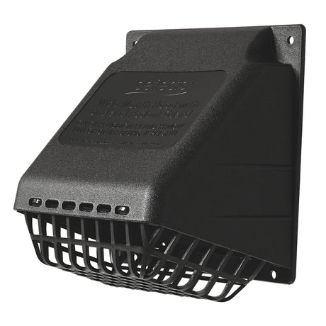 Deflecto 4-In. Plastic Wide-Mouth Dryer Vent Hood with Damper and Detachable Bird Guard, Black