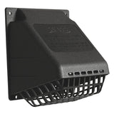 Deflecto 4-In. Plastic Wide-Mouth Dryer Vent Hood with Damper and Detachable Bird Guard, Black