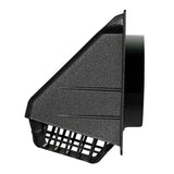 Deflecto 4-In. Plastic Wide-Mouth Dryer Vent Hood with Damper and Detachable Bird Guard, Black