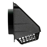 Deflecto 4-In. Plastic Wide-Mouth Dryer Vent Hood with Damper and Detachable Bird Guard, Black