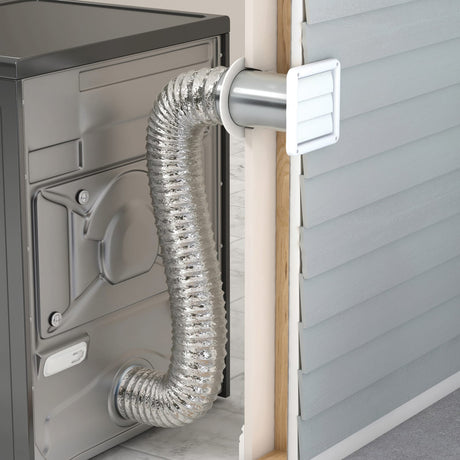 Deflecto Supurr-Vent Louvered Dryer Vent Hood, White