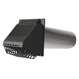Deflecto 4-In. Wide-Mouth Dryer Vent Hood Kit with Damper, Detachable Bird Guard, Collar, and Aluminum Pipe, RVHABLK4