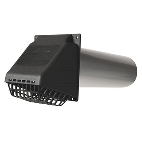 Deflecto 4-In. Wide-Mouth Dryer Vent Hood Kit with Damper, Detachable Bird Guard, Collar, and Aluminum Pipe, RVHABLK4