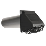 Deflecto 4-In. Wide-Mouth Dryer Vent Hood Kit with Damper, Detachable Bird Guard, Collar, and Aluminum Pipe, RVHABLK4