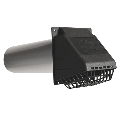 Deflecto 4-In. Wide-Mouth Dryer Vent Hood Kit with Damper, Detachable Bird Guard, Collar, and Aluminum Pipe, RVHABLK4