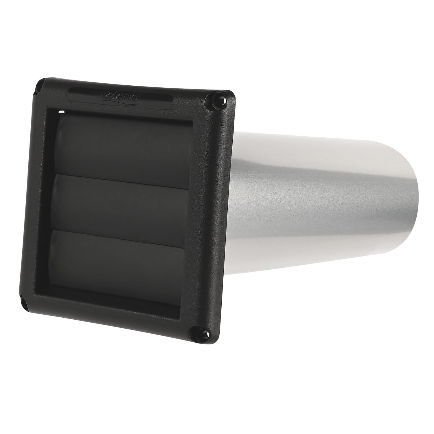 Deflecto Supurr-Vent Louvered 4-In. Dryer Vent Hood Kit with Collar and Aluminum Pipe, SVHABLK4