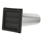 Deflecto Supurr-Vent Louvered 4-In. Dryer Vent Hood Kit with Collar and Aluminum Pipe, SVHABLK4