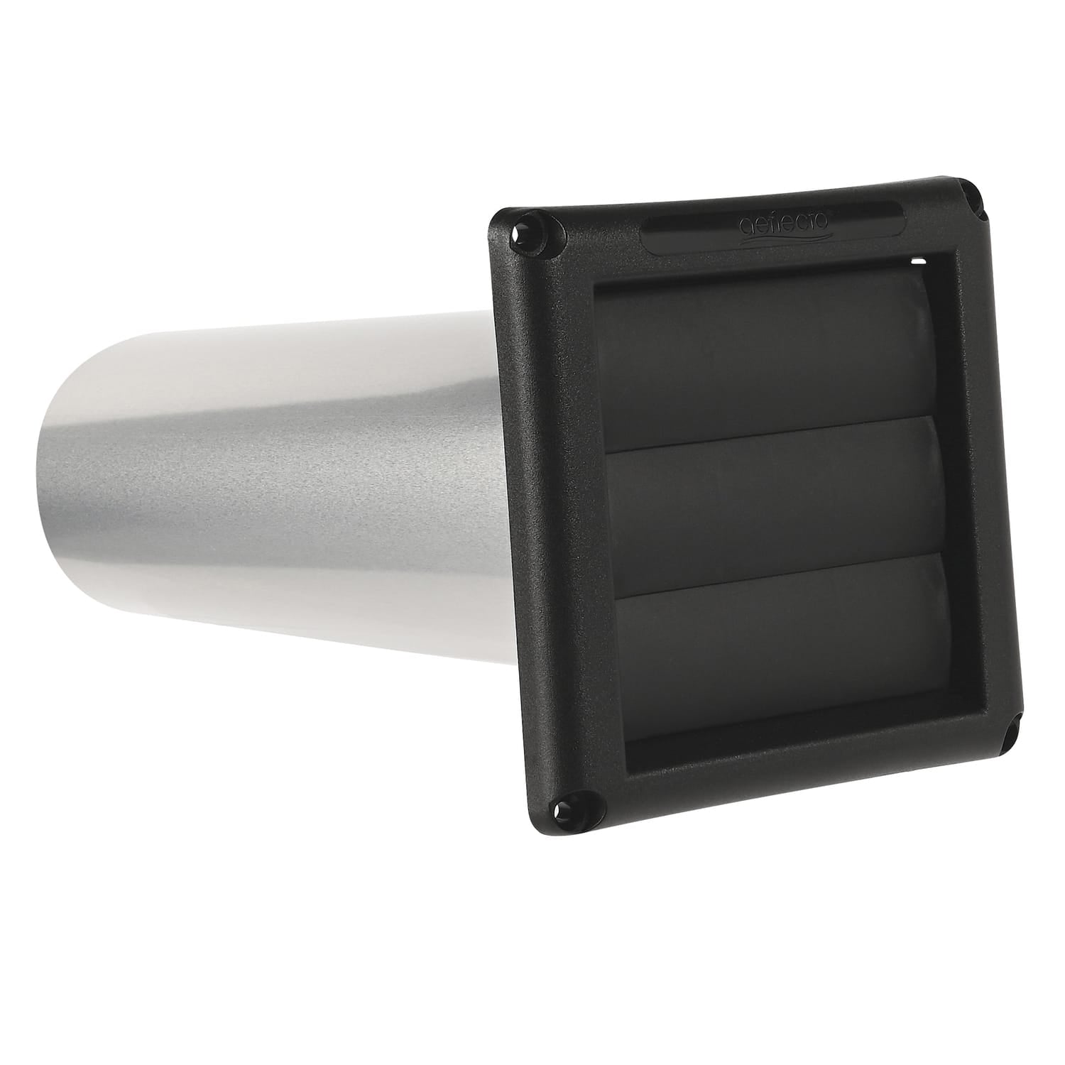 Deflecto Supurr-Vent Louvered 4-In. Dryer Vent Hood Kit with Collar and Aluminum Pipe, SVHABLK4