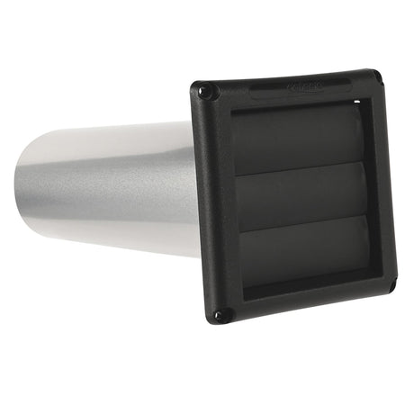 Deflecto Supurr-Vent Louvered 4-In. Dryer Vent Hood Kit with Collar and Aluminum Pipe, SVHABLK4