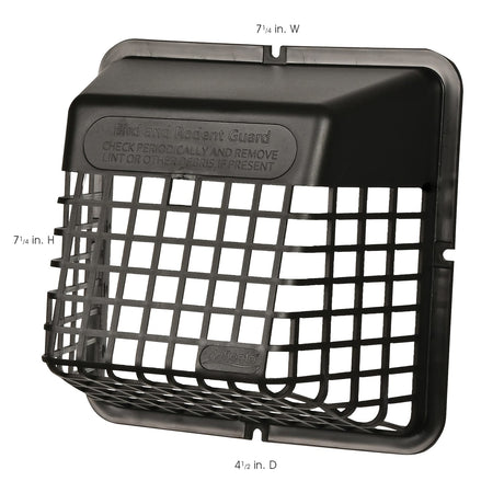 Deflecto Universal Bird Guard for 4-In. Clothes Dryer Vent or 3-In. Bathroom Exhaust Vent, Black