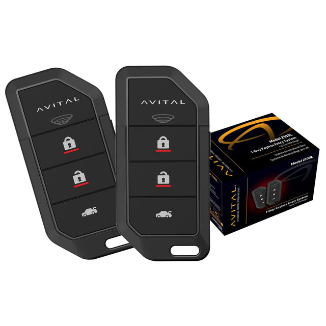 Avital 2103L 1-Way Keyless Entry System with Two 4-Button Remotes