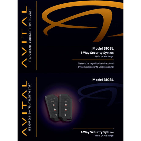 Avital 3103L 1-Way Security System with Two 4-Button Remotes