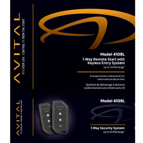 Avital 4109L 1-Way Remote Start System with Two 4-Button Remotes