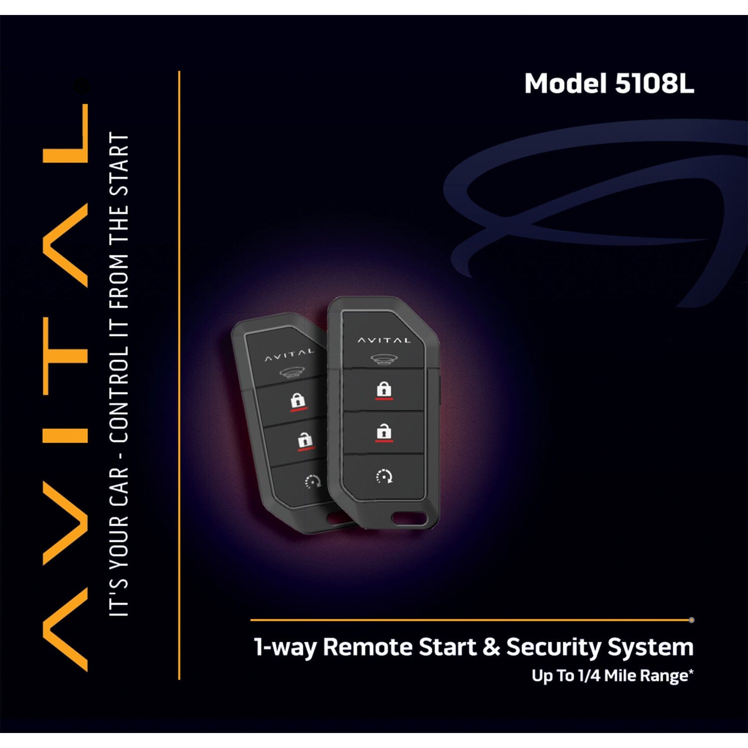 Avital 5108L 1-Way Remote Start Security System with 2 Remotes