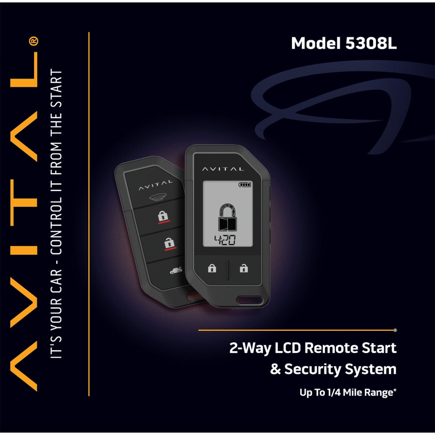 Avital 5308L 2-Way Remote Start Security System with 2 Remotes