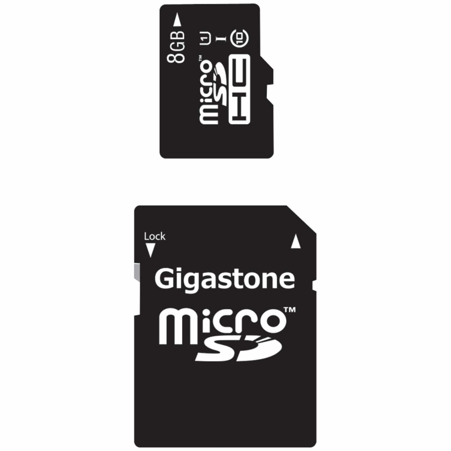 Gigastone 8-GB Class 10 UHS-1 microSDHC Card and SD Adapter