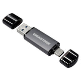 Gigastone Dual USB-C and USB-A Flash Drive, USB 3.2 Gen 1, Plug and Play for PC, Mac, or Phone, 128 GB