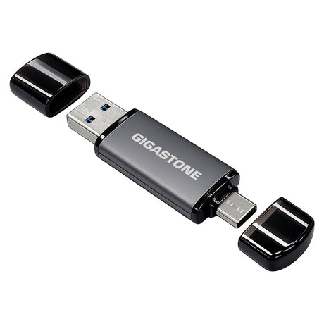 Gigastone Dual USB-C and USB-A Flash Drive, USB 3.2 Gen 1, Plug and Play for PC, Mac, or Phone, 128 GB