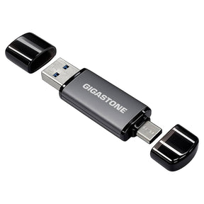 Gigastone Dual USB-C and USB-A Flash Drive, USB 3.2 Gen 1, Plug and Play for PC, Mac, or Phone, 256 GB