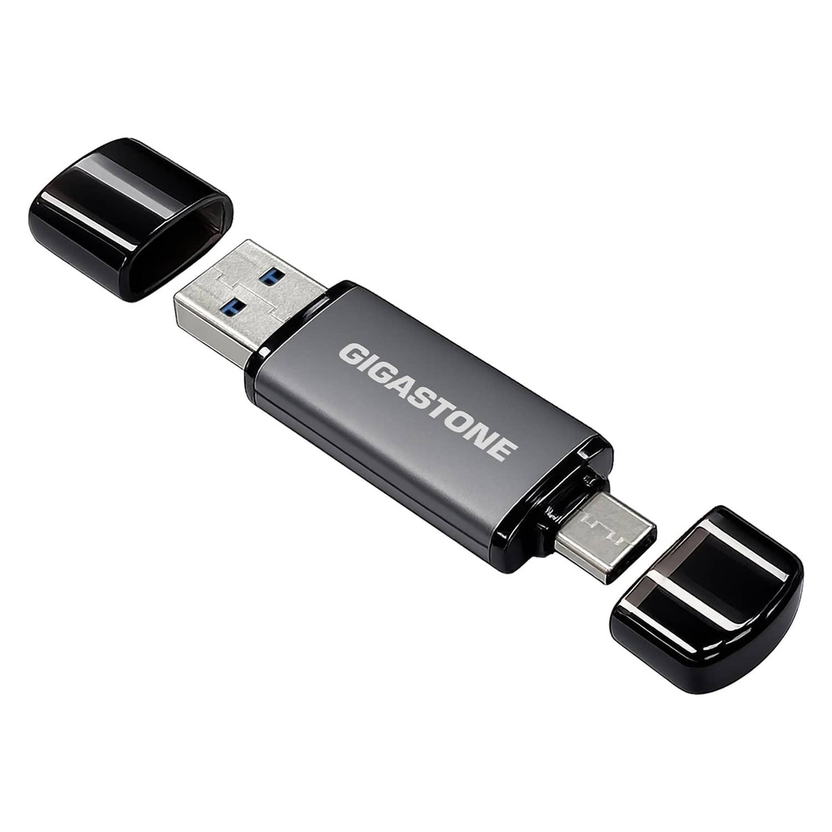 Gigastone Dual USB-C and USB-A Flash Drive, USB 3.2 Gen 1, Plug and Play for PC, Mac, or Phone, 64 GB