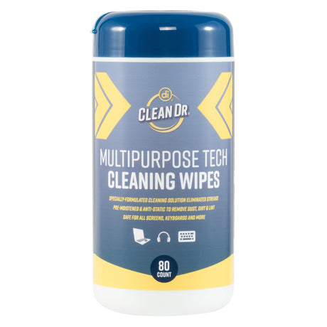 Digital Innovations CleanDr Multipurpose Tech Wipe, 5.1 In. x 5.1 In., 80 Count Canister