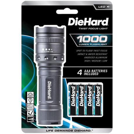 DieHard 1000-Lumen Twist Focus Flashlight