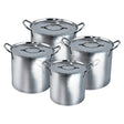 EuroHome Stainless Steel Stock Pot with Lid, 4-Piece Set