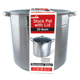 EuroHome 20-Qt. Stainless Steel Stock Pot with Glass Lid