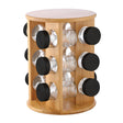 Elle Decor 12-Jar Spice Rack Organizer, Black and Wood