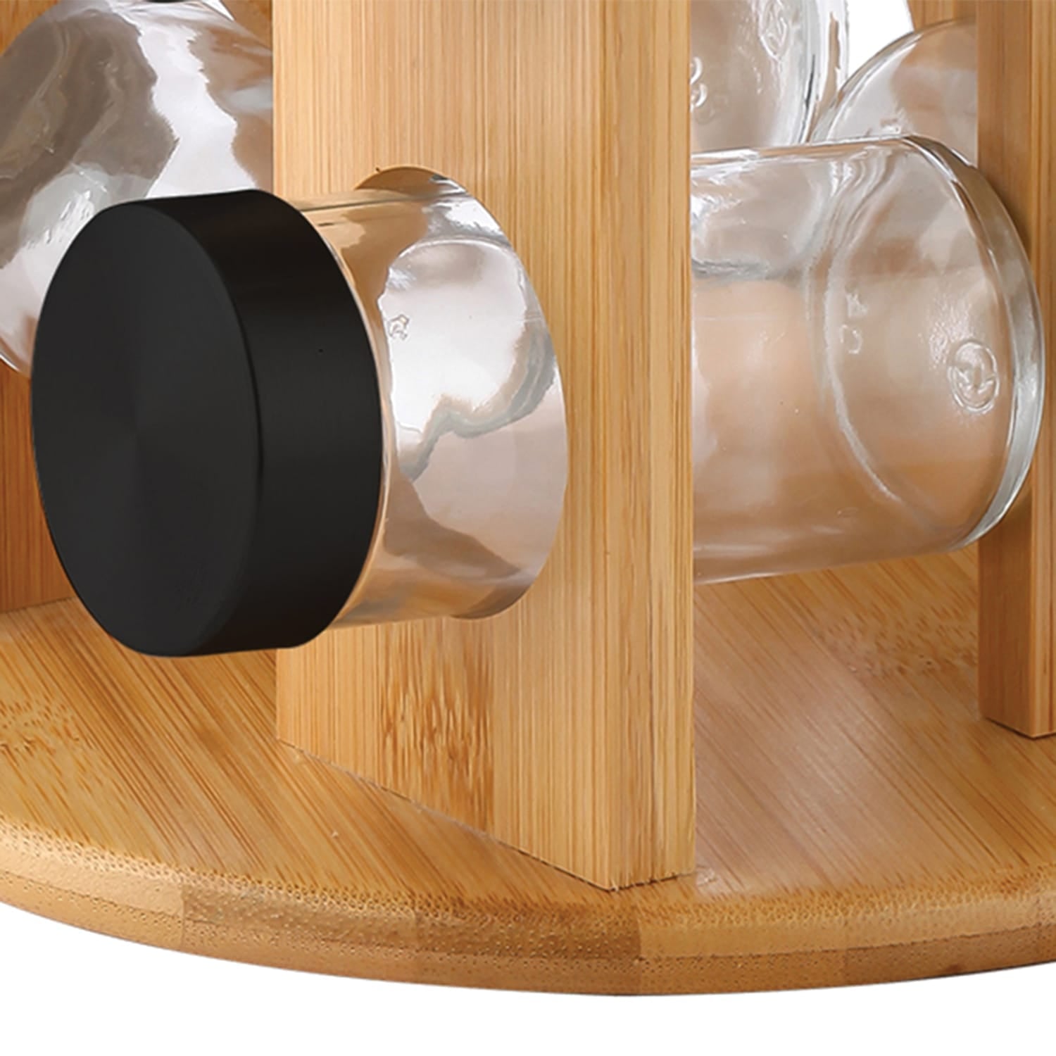 Elle Decor 12-Jar Spice Rack Organizer, Black and Wood