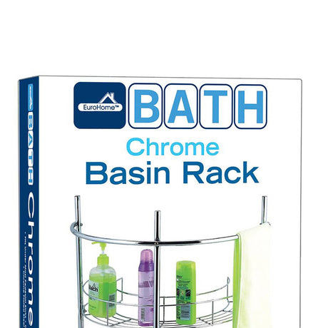 EuroHome Bath Chrome Basin Rack with Swivel Casters