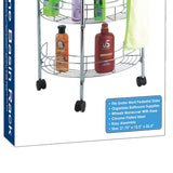 EuroHome Bath Chrome Basin Rack with Swivel Casters