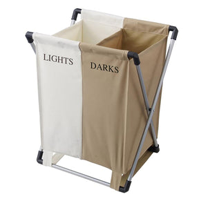 EuroHome Canvas Double Laundry Bin for Lights and Darks