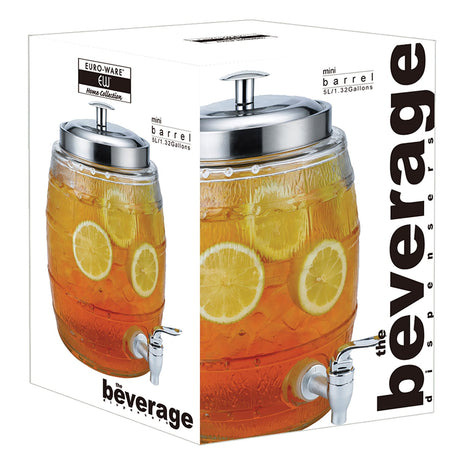 EuroWare 1.32-Gallon Mini Barrel Beverage Dispenser
