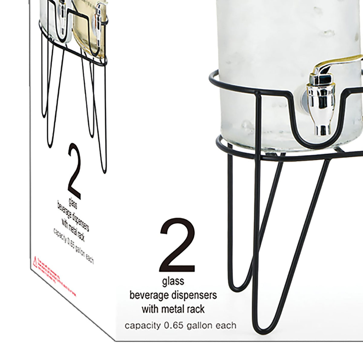 EuroHome Dual Glass Dispensers with Metal Stand