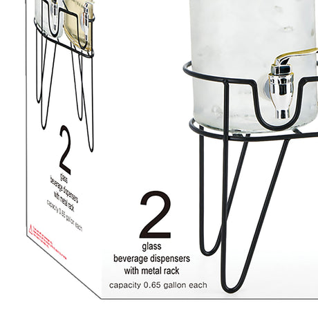 EuroHome Dual Glass Dispensers with Metal Stand