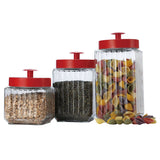 EuroHome Glass Canister with Metal Lid 3-Piece Set