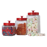 EuroHome Glass Canister with Metal Lid 3-Piece Set