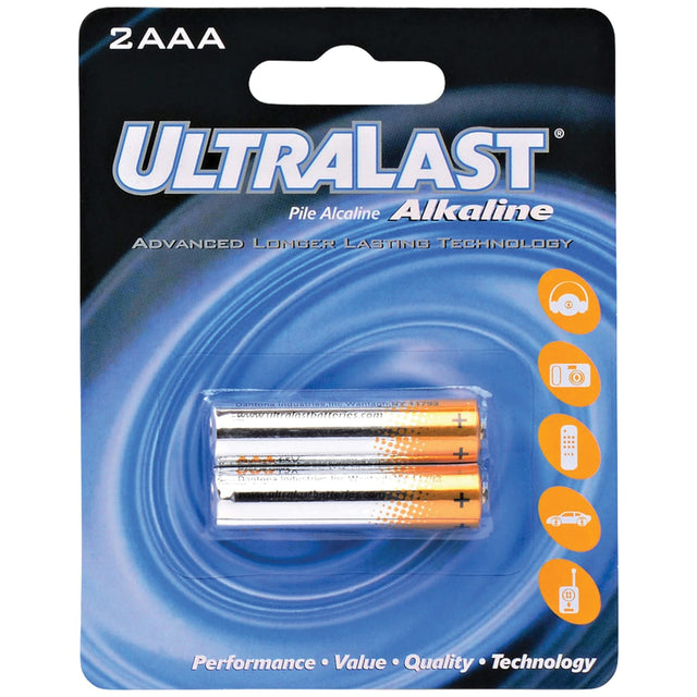 Ultralast ULA2AAA AAA Alkaline Batteries, 2 Pack