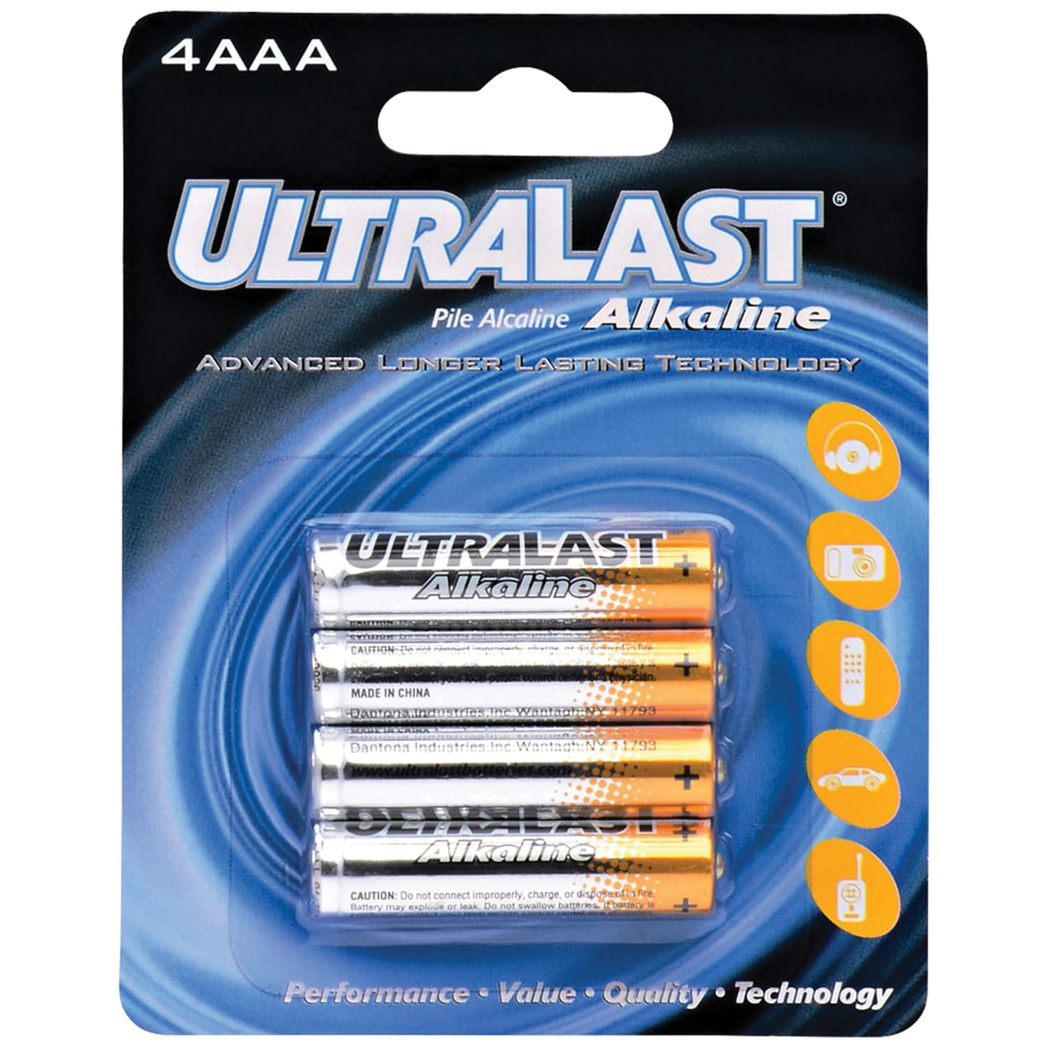 Ultralast ULA4AAA AAA Alkaline Batteries, 4 pk