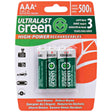 Ultralast Green High-Power Rechargeables AAA NiMH Batteries, 4 Pack