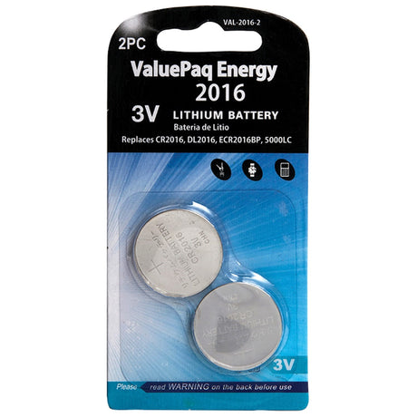 Dantona ValuePaq Energy 2016 Lithium Coin Cell Batteries, 2 Pack