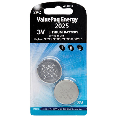 Dantona ValuePaq Energy 2025 Lithium Coin Cell Batteries, 2 Pack