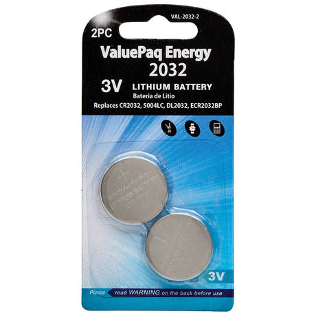 Dantona ValuePaq Energy 2032 Lithium Coin Cell Batteries, 2 Pack