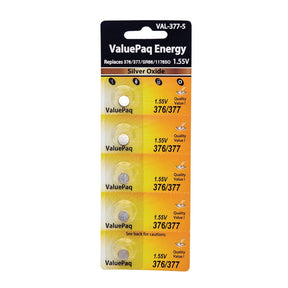 Dantona ValuePaq Energy UL377 Watch Battery, 5 Count